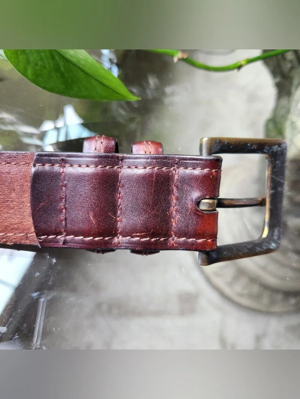 Columbia Double Loop Bridle Belt Mens 38 Brown Leather Casual 11CO02A9 Hiking